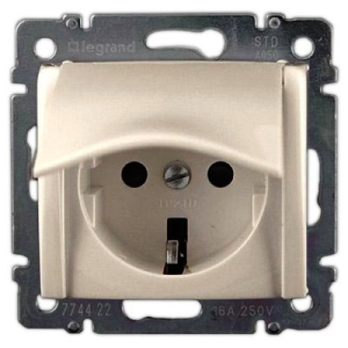 Розетка с заземлением без рамки Legrand Valena 1-м. крышка шторки слоновая кость фото Розетка с заземлением без рамки Legrand Valena 1-м. крышка шторки слоновая кость картинка